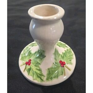 Vintage‎ Holiday Mistletoe Candle Stick Holder 3" High